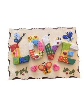 Vintage LOVE 3D Butterflies Colorful Wall Art Decor